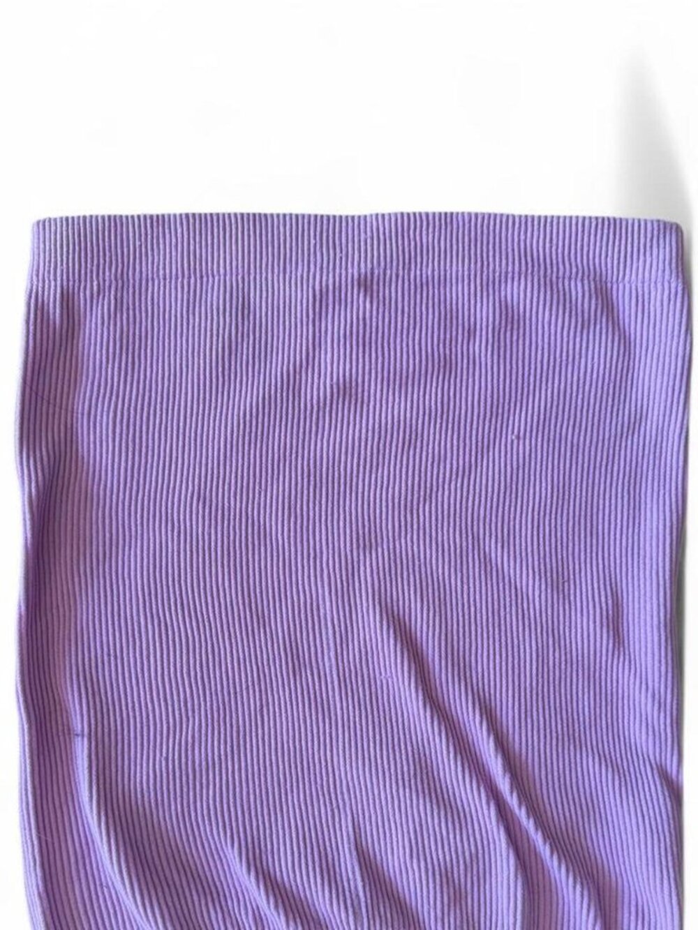 Lavender Ribbed Strapless Tube Top Ruched Bust Stretch - Picture 2 of 2